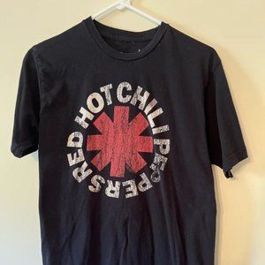 Vintage Red Hot Chili Peppers Rock Band T-shirt Black Adult Medium Red